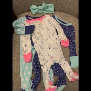 On Hold 🎀Baby Girl Pajamas🎀 X3 NB